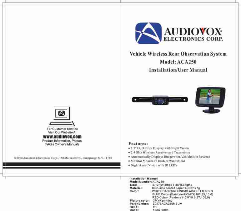 Audiovox Automobile Accessories ACA250-page_pdf